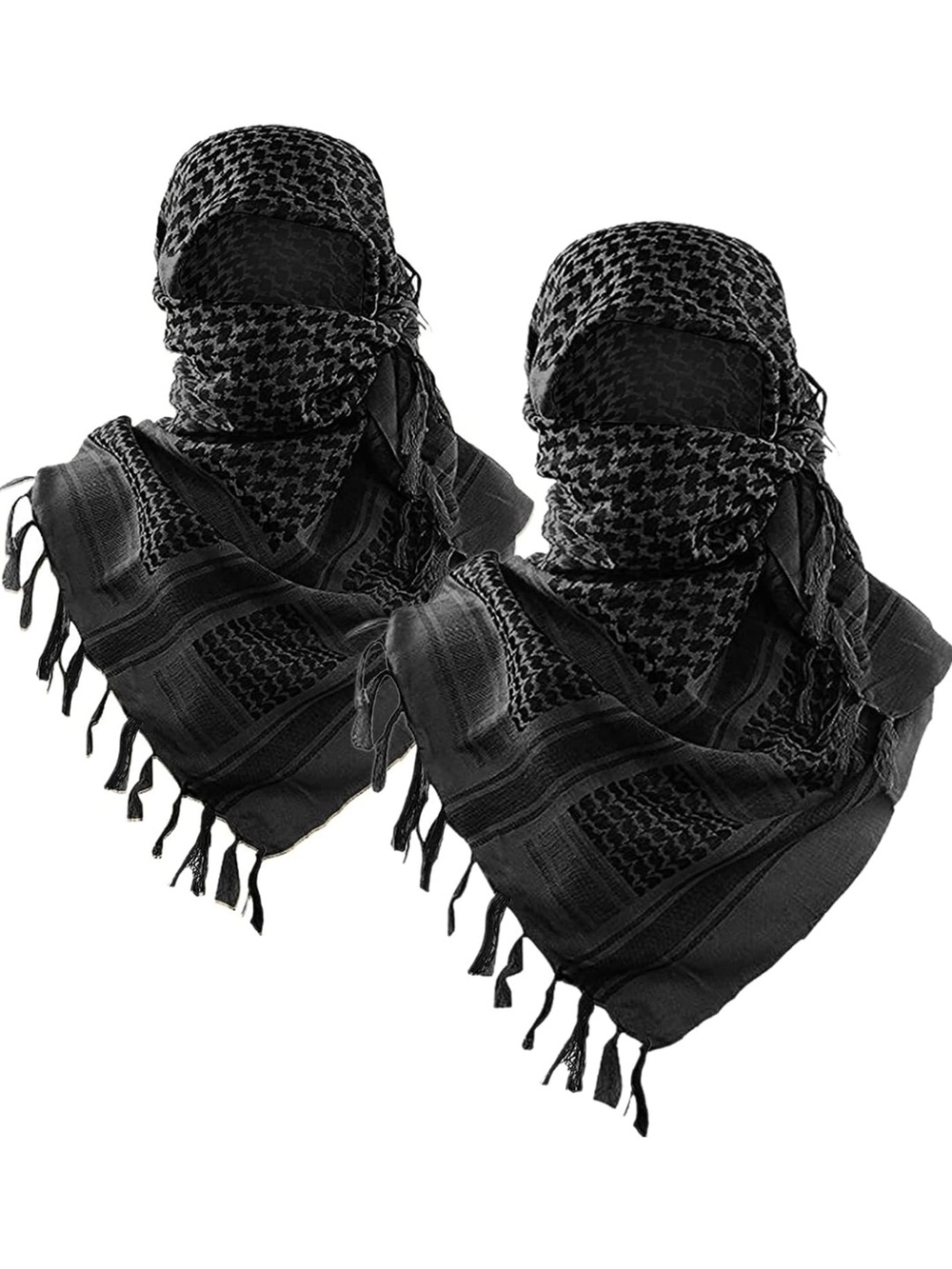 Black Tactical Shemagh Scarf Wrap - Men's Accessory